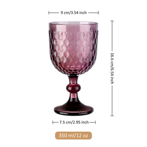 Copo de Champanhe de Cristal Roxo Embossado de 350ml para Pub a Preço de Fábrica - Product Image 2