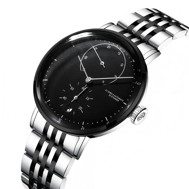 SN082 Genuine Luxury Curved Glass Automatic Mechanical Watch for Men Business Fashion Stainless Steel 30M Water Resistant