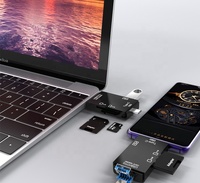 Cantell 6 en 1 TF lector de tarjetas SD tarjeta de memoria portátil micro USB 2,0 tipo C adaptador multifunción tipo C lector de tarjetas OTG