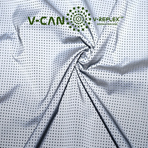 Vải đục lỗ phản quang có thể co giãn với lỗ nhỏ, bạc, rất thoáng khí - Product Image 4