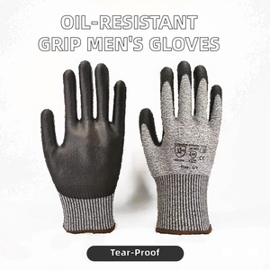 Guantes de Trabajo WESTON para Hombre, Tejidos en Nailon y Spandex Gris, Calibre 15, Resistentes al Aceite, Antideslizantes, Resistentes a Cortes, Transpirables y Cómodos para Jardinería - Product Image 2