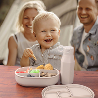 Boîte à bento isolée et durable avec logo imprimé personnalisé Préservation du goût Ensemble de boîte à lunch bento amovible au micro-ondes pour enfants