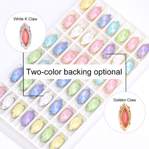 Xichuan Navette a forma di Aurora moka Strass pietre di cristallo con artiglio di rame cavo cucire su accessori fai <span class=keywords><strong>da</strong></span> te - Product Image 4