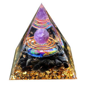 Kogiya <b>Crystal</b> Pyramid Resin Epoxy Craft With Purple Sphere And Coil <b>Tree</b> Of Life Home Decoration Desktop Ornament - Product Image 5