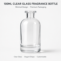 Bouteille diffuseur d'arômes en verre cylindrique de luxe vide de 100 ml avec bouchon en liège pour le stockage d'huiles essentielles et de liquides parfumés