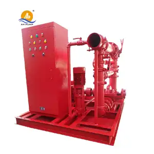 Standard fire fighting pump with electric and jockey pump and control cabinet VFD set from fire pump group system