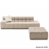 Italienisches Designer Minimalistisches Tufty-Time Modulares Ecksofa-Set Schaumstoff Schokoladen-Tofu-Stoff Edelstahl-Beine Wohnzimmer