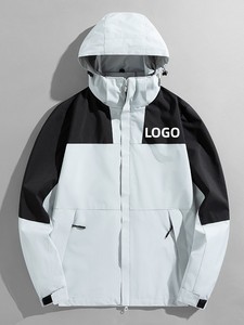 Blouson Bomber Léger à Capuche 1:1 <span class=keywords><strong>North</strong></span> F Printemps Automne Coupe-Vent Imperméable Color Block Personnalisé pour Couple - Product Image 2