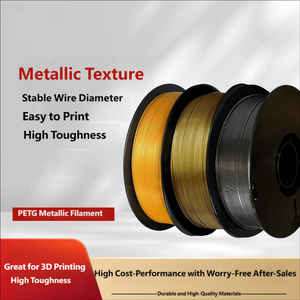 เส้นพลาสติก PETG 1 กก. ขนาด 1.75 มม. สีเมทัลลิก สำหรับเครื่องพิมพ์ 3 มิติ สีทองเงินสดใส  เนื้อสัมผัสแบบโลหะ ขายส่งวัสดุสิ้นเปลืองพลาสติก - Product Image 6