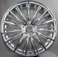 Jante en alliage multi-rayons 5 trous de 18 à 22 pouces, finition argentée polie, jante de voiture en aluminium, PCD ET personnalisé