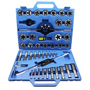 factory price 45 pcs UNC UNF 1/4-1 tool set alloy steel Hand Tap and die Tap Wrench set plastic box