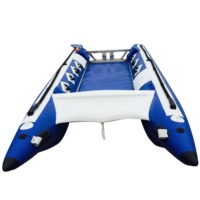 Bateau pneumatique GTG450 Goethe pour 5 personnes, 6 chambres, diamètre de tube de 50 cm, longueur de 4 m, transom en acier inoxydable, moteur hors-bord de 60 CV