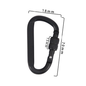 HXY Custom Heavy Duty Aluminum D-Shaped Carabiner 7cm Hammock Locking Ring <strong>Safety</strong> Screw Gate Metal Key <strong>Chains</strong> Offset Printing - Product Image 4