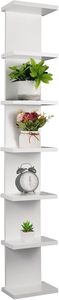 Estante <span class=keywords><strong>de</strong></span> Pared <span class=keywords><strong>de</strong></span> 7 Niveles, Estante Flotante Compacto para Exhibición, Decoración <span class=keywords><strong>de</strong></span> Pared Vertical, Estante Flotante para Salas <span class=keywords><strong>de</strong></span> Estar (Blanco) - Product Image 2