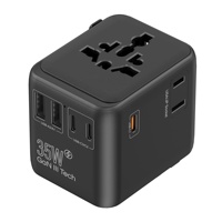 Adaptateur de voyage universel Worldplug 8 en 1, prise de voyage internationale tout-en-un avec 3 prises AC, 3 ports Type C, 2 ports USB, compatible avec le monde entier