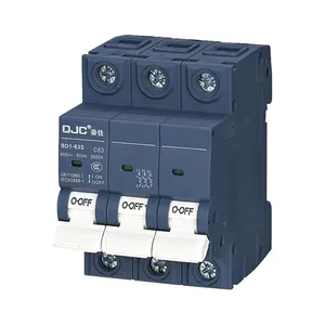 QJC MCB interruptor 6A 10A 16A 20A 25A 32A 63A 3 fases 3p 3 pólos 3 p ac dc elétrico mini disjuntores em miniatura MCB