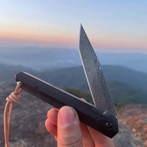 Coltello Tascabile Pieghevole in Acciaio Damasco VG10, Design Compatto, Manico in Ebano, Personalizzabile OEM, Leggero e Facile da Trasportare - Product Image 6