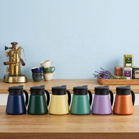 Jarra Térmica Aislada para Café con Asa y Tapa, Servidor de Bebidas Calientes Reutilizable para el Hogar, Uso Diario, Hotel y Comedor