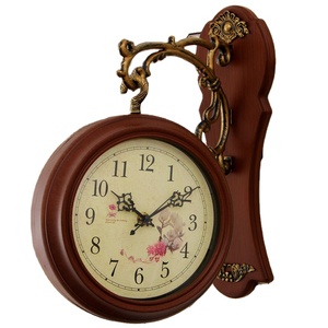 European Art Deco Living Room Quartz Needle Display Double Face Resin Wall <b>Clocks</b> <b>Battery</b> Powered Modern Luxury - Product Image 1