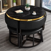 Modernes Rundes Esszimmer-Set Platzsparend Südamerikanischer Stil Kohlenstoffstahl-Stuhl für Zuhause Schlafzimmer Wohnzimmer oder Restaurant