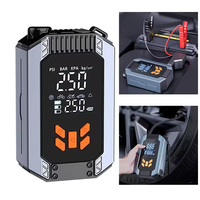 Démarreur de voiture portable avec compresseur d'air 12V avec gonfleur de pneu Batterie de voiture 4 en 1 Démarreur de voiture à essence diesel