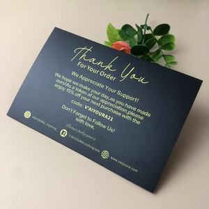 Özel lüks 4x6 siyah folyo iş hediye sonrası kartları online alışveriş için sipariş kartı teşekkür ederim - Product Image 6