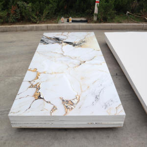 Direkt vom Hersteller: Hochglänzende UV-beschichtete Vergoldete Marmor-Farbige UV-Marmor-PVC-Wandpaneele für Inneneinrichtung - Product Image 4