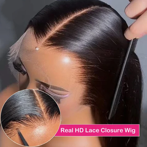 5X5 HDレースウィッグ,ブリーチコントバージン人毛グルーレスキューティクルアライメントペルーヘアHDレースフロントウィッグ黒人女性 - Product Image 4