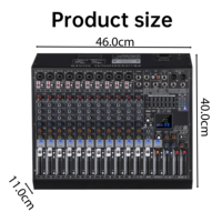 Console de mixage audio professionnelle DX-12, 10 entrées micro avec 2 groupes, console PAD 48V indépendante pour groupe live