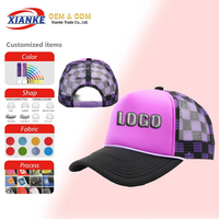 Gorra Trucker X&K Nero Unisex con Correa Ajustable, Transpirable, Estilo Hip Hop, Profesional, de Malla, con Cierre a Presión