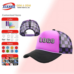 Gorra Trucker X&K Nero Uomo Personalizada con Diseño Individual, Correas Ajustables, Malla Profesional de Fábrica y Cierre a Presión - Product Image 1