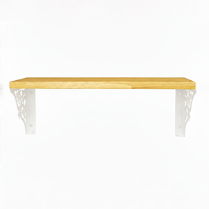 Étagère murale en bois blanche à trois niveaux, élégante et décorative, pour salon, chambre et salle de bain - Product Image 1