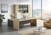 Bureau de direction moderne et luxueux, construction en placage de bois/MFC durable, pour le bureau et la maison