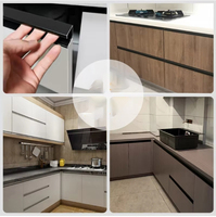 Kenop pintu lemari laci tepi jari tarik Aluminium lemari perkakas Modern pegangan profil G lemari dapur karton terima OEM