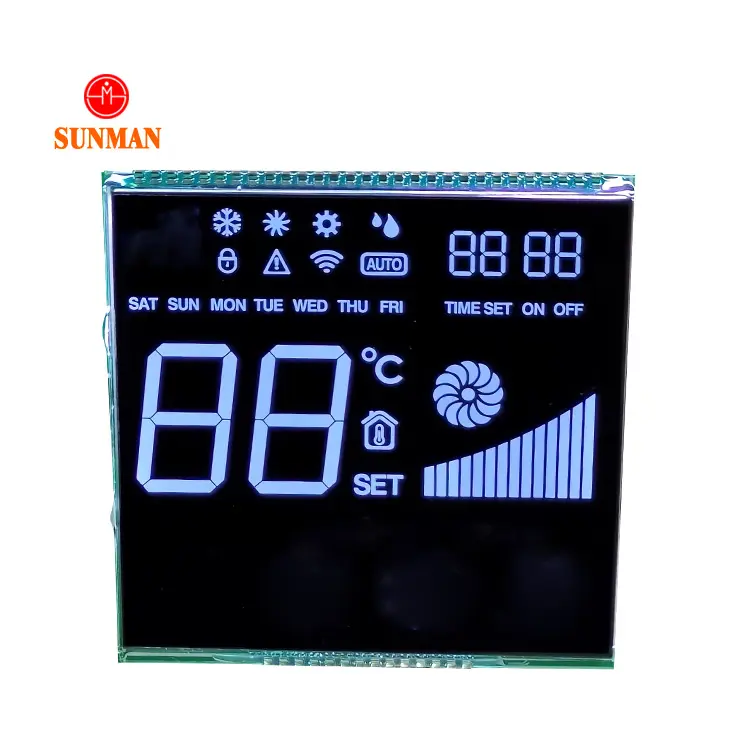 Display termostato temperatura e umidità personalizzato monocromatico 7 segmento touch lcd