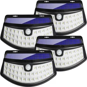 Applique murale extérieure à interaction solaire à 48 led avec capteur de mouvement grand angle IP65 étanche pour <span class=keywords><strong>garage</strong></span>, jardin, patio, cour - Product Image 1