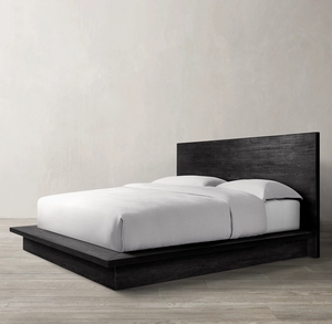 Đôi Nữ Hoàng Vua Kích Thước Nhật Bản Phong Cách Nền Tảng Đồ Nội Thất Phòng Ngủ Rắn Gỗ Sồi Giường Với Đầu Giường - Product Image 2