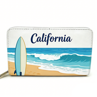 Monedero de Cuero de Diseño Creativo Personalizado con Estilo Panamá, Honduras, Bahamas, California, Regalo de Recuerdo, Monedero de Moda con Diseño de Múltiples Países