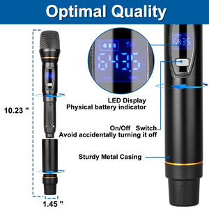 Système de microphone sans fil UHF professionnel Biner D24 à 4 canaux pour le chant karaoké - Product Image 3