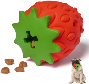 Jouet à mâcher pour chien en forme de fraise pour mâcheurs agressifs, jouet durable pour chiot, jouet d'entraînement pour l'IQ et l'enrichissement mental, adorable jouet pour chien - Product Image 2
