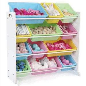 4 Tier Kid lưu trữ đơn vị đồ nội thất trẻ em cuốn sách đồ chơi tổ chức kệ cho phòng chơi, đồ chơi lưu trữ giá - Product Image 2