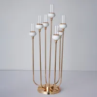 Candelabros acrílicos para decoración del hogar, candelabros de 7 brazos de 90 CM de altura, mesa de boda de lujo, centro de mesa