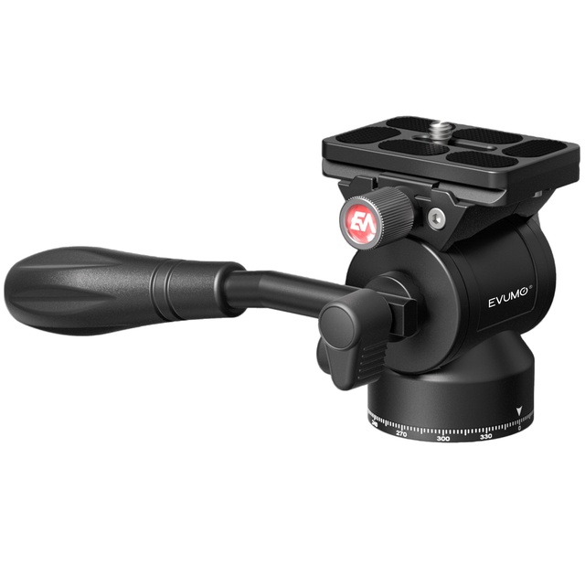V1N Video Mini Hydraulic Fluid Head Aluminum Panoramic Camera Mount Arca Swiss Quick Release Plate Max Load 4kg/8.82lbs C927