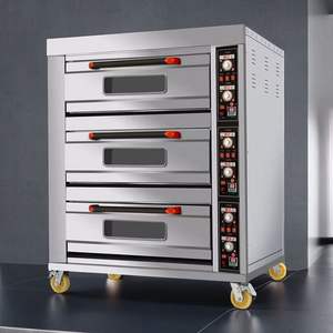 Oven Pizza panggang profesional, 1-Deck 2-Tray kualitas Gas grosir kotak Cina Harga wajar peralatan restoran konveksi - Product Image 3