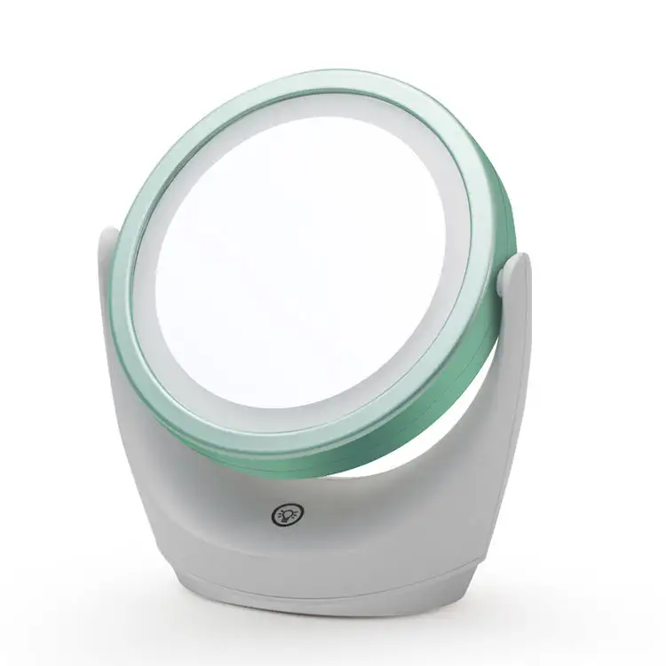Specchio per il trucco di forma rotonda bianco di bel design di vendita caldo con luce a LED