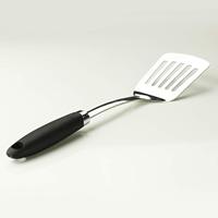 Spatule de cuisine en acier inoxydable à surface brossée, poignée ergonomique antidérapante, spatule de cuisine