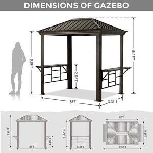 ABCCANOPY Gazebo de jardin 6x8 avec toit rigide pour barbecue, gazebo permanent avec toit en acier galvanisé, pergola en aluminium - Product Image 5