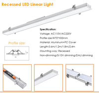 Profilé en aluminium pour luminaire linéaire LED suspendu 70x35mm, profil de lustre suspendu pour projets d'éclairage de bureaux/commerces