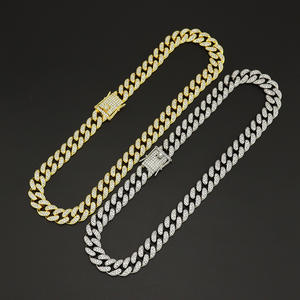 Joyería <span class=keywords><strong>de</strong></span> moda Hip Hop 18K chapado en oro sin deslustre hombres mujeres <span class=keywords><strong>cadena</strong></span> <span class=keywords><strong>de</strong></span> eslabones cubanos gargantilla collar - Product Image 2