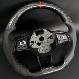 Volante de Fibra de Carbono Brillante para VW <span class=keywords><strong>Golf</strong></span> <span class=keywords><strong>R6</strong></span> R7 MK5 MK6 Polo Passat Tiguan Vento - Product Image 2